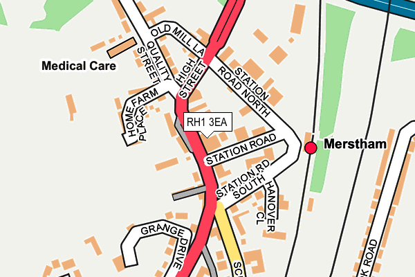 RH1 3EA map - OS OpenMap – Local (Ordnance Survey)