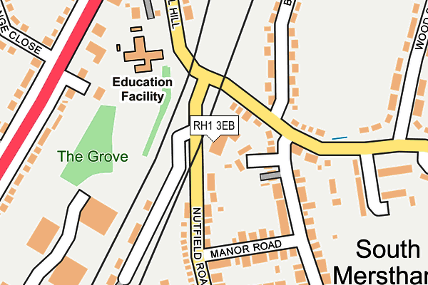 RH1 3EB map - OS OpenMap – Local (Ordnance Survey)