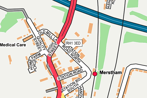RH1 3ED map - OS OpenMap – Local (Ordnance Survey)