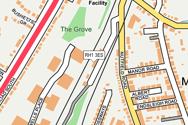 RH1 3ES map - OS OpenMap – Local (Ordnance Survey)