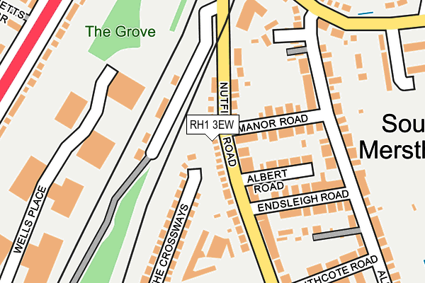 RH1 3EW map - OS OpenMap – Local (Ordnance Survey)