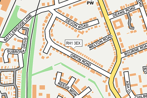 RH1 3EX map - OS OpenMap – Local (Ordnance Survey)