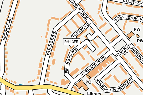 RH1 3FR map - OS OpenMap – Local (Ordnance Survey)