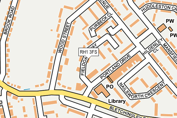 RH1 3FS map - OS OpenMap – Local (Ordnance Survey)