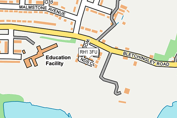 RH1 3FU map - OS OpenMap – Local (Ordnance Survey)