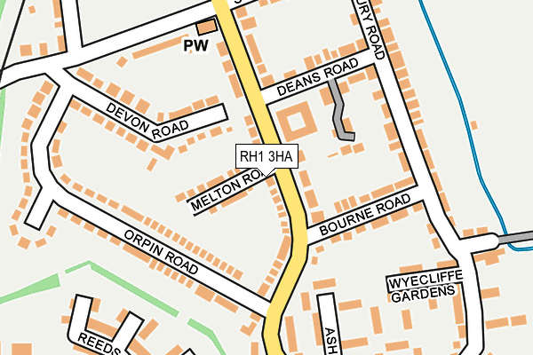 RH1 3HA map - OS OpenMap – Local (Ordnance Survey)