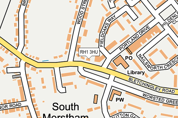 RH1 3HU map - OS OpenMap – Local (Ordnance Survey)