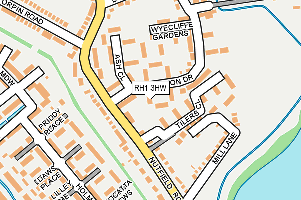 RH1 3HW map - OS OpenMap – Local (Ordnance Survey)
