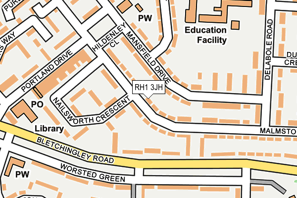 RH1 3JH map - OS OpenMap – Local (Ordnance Survey)