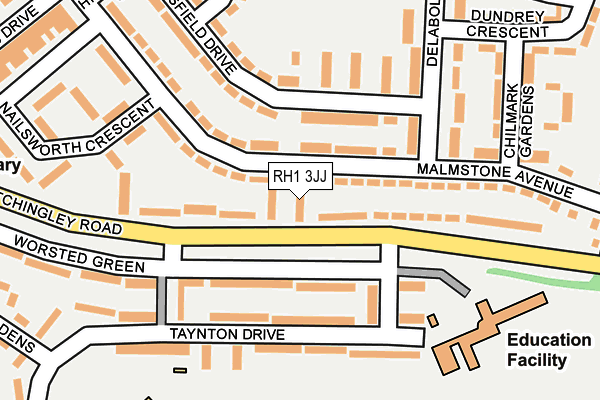 RH1 3JJ map - OS OpenMap – Local (Ordnance Survey)