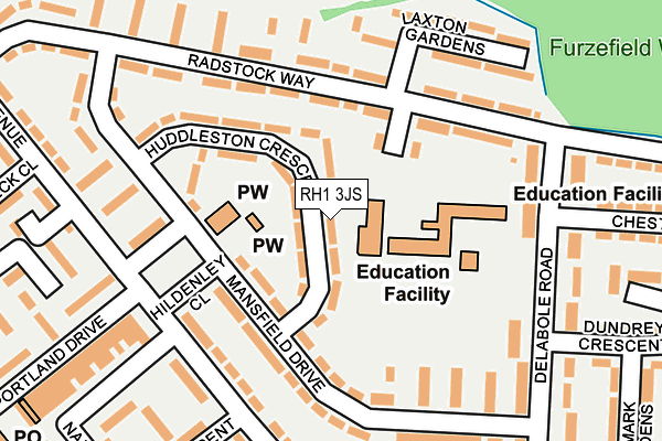 RH1 3JS map - OS OpenMap – Local (Ordnance Survey)