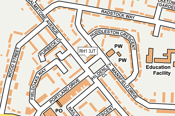 RH1 3JT map - OS OpenMap – Local (Ordnance Survey)