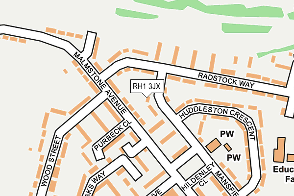 RH1 3JX map - OS OpenMap – Local (Ordnance Survey)