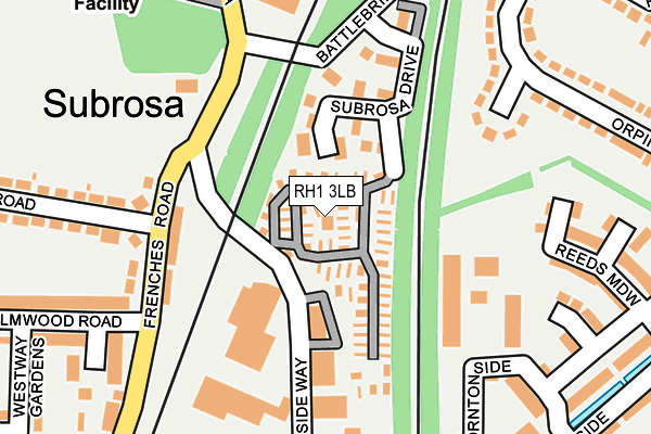RH1 3LB map - OS OpenMap – Local (Ordnance Survey)