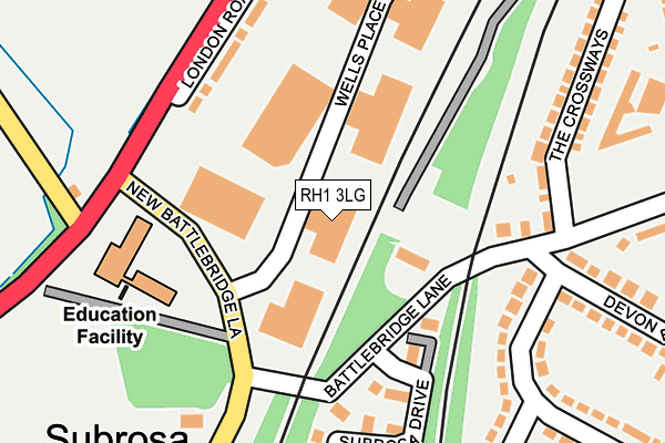 RH1 3LG map - OS OpenMap – Local (Ordnance Survey)