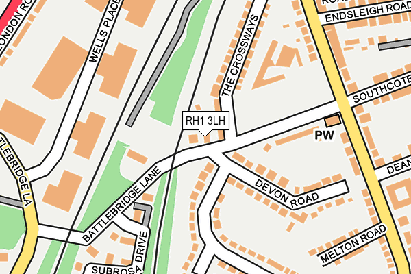 RH1 3LH map - OS OpenMap – Local (Ordnance Survey)