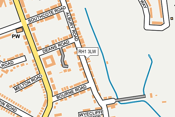 RH1 3LW map - OS OpenMap – Local (Ordnance Survey)