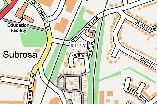 RH1 3LY map - OS OpenMap – Local (Ordnance Survey)