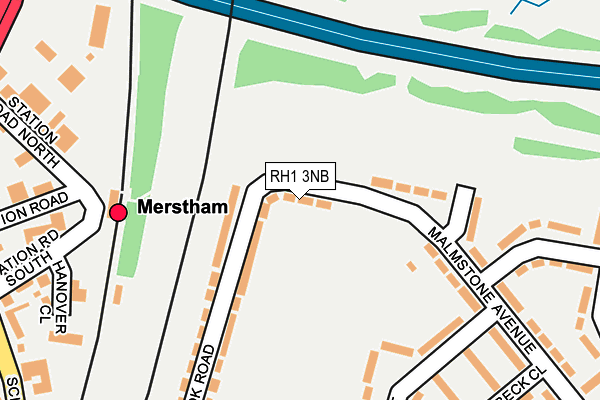 RH1 3NB map - OS OpenMap – Local (Ordnance Survey)