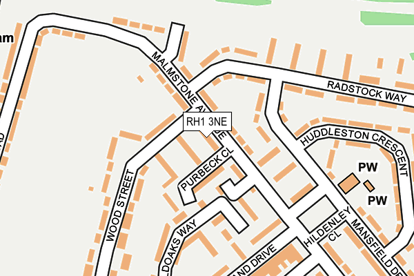 RH1 3NE map - OS OpenMap – Local (Ordnance Survey)