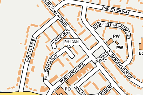 RH1 3NN map - OS OpenMap – Local (Ordnance Survey)