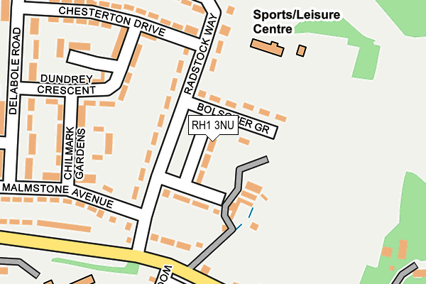 RH1 3NU map - OS OpenMap – Local (Ordnance Survey)