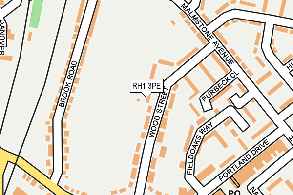 RH1 3PE map - OS OpenMap – Local (Ordnance Survey)