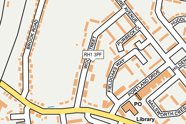 RH1 3PF map - OS OpenMap – Local (Ordnance Survey)