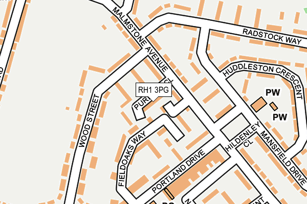 RH1 3PG map - OS OpenMap – Local (Ordnance Survey)