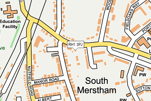 RH1 3PJ map - OS OpenMap – Local (Ordnance Survey)