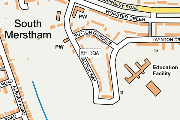 RH1 3QA map - OS OpenMap – Local (Ordnance Survey)
