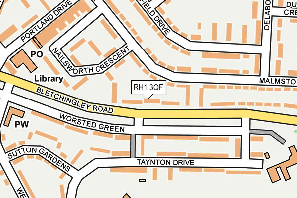 RH1 3QF map - OS OpenMap – Local (Ordnance Survey)