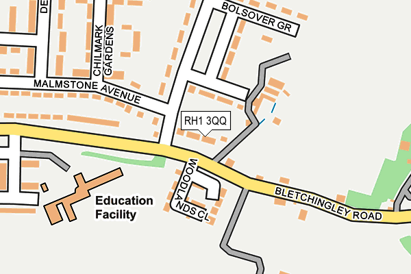 RH1 3QQ map - OS OpenMap – Local (Ordnance Survey)