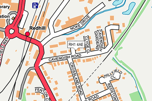 RH1 4AE map - OS OpenMap – Local (Ordnance Survey)