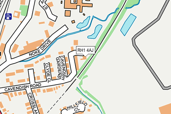 RH1 4AJ map - OS OpenMap – Local (Ordnance Survey)