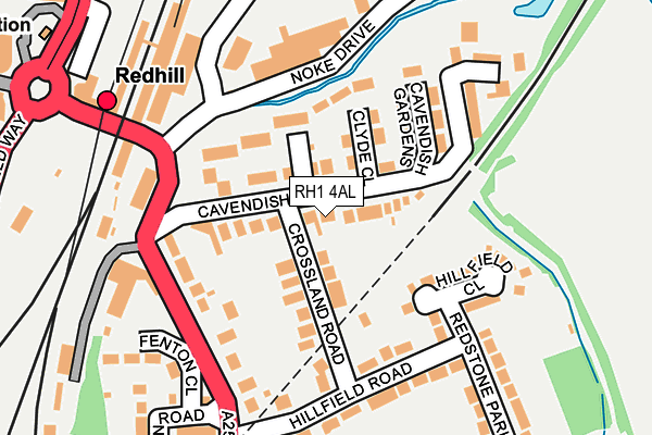 RH1 4AL map - OS OpenMap – Local (Ordnance Survey)