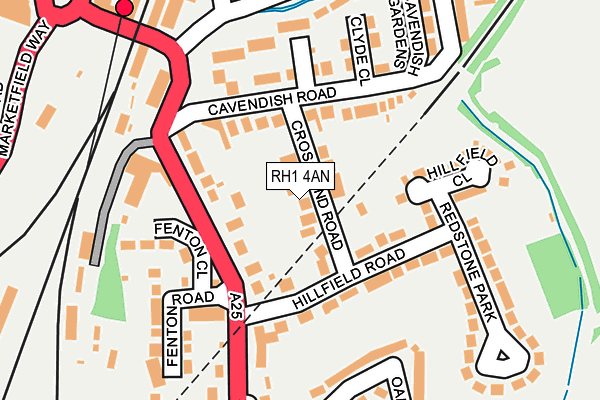 RH1 4AN map - OS OpenMap – Local (Ordnance Survey)