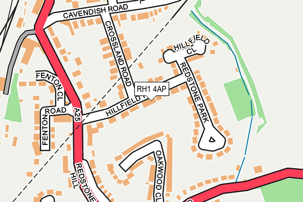 RH1 4AP map - OS OpenMap – Local (Ordnance Survey)