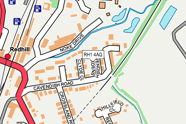 RH1 4AQ map - OS OpenMap – Local (Ordnance Survey)