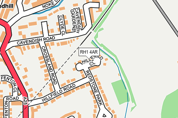 RH1 4AR map - OS OpenMap – Local (Ordnance Survey)