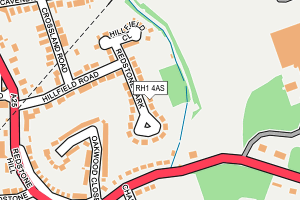 RH1 4AS map - OS OpenMap – Local (Ordnance Survey)