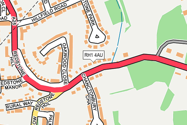 RH1 4AU map - OS OpenMap – Local (Ordnance Survey)