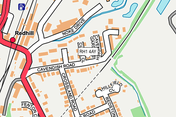 RH1 4AY map - OS OpenMap – Local (Ordnance Survey)