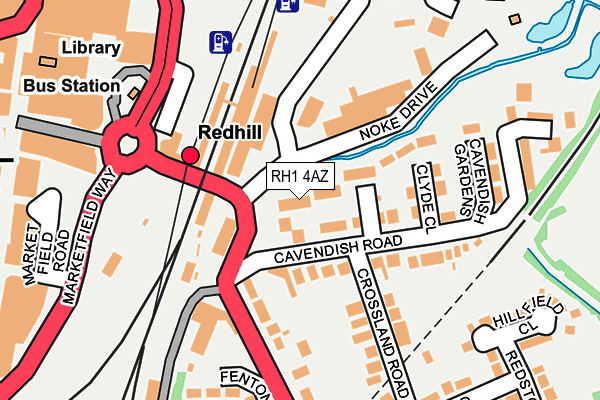 RH1 4AZ map - OS OpenMap – Local (Ordnance Survey)