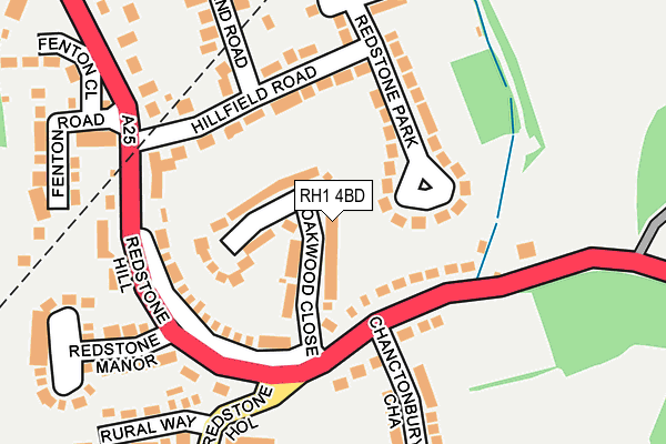 RH1 4BD map - OS OpenMap – Local (Ordnance Survey)