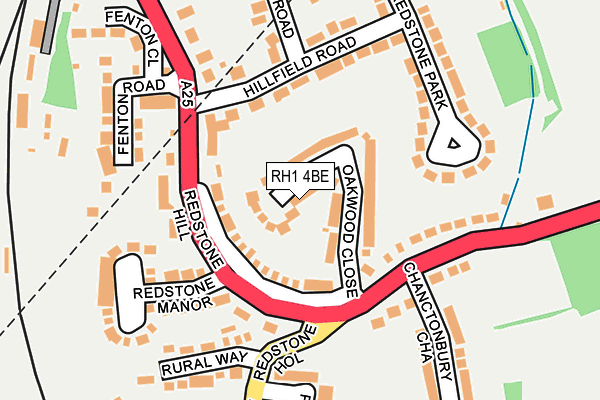 RH1 4BE map - OS OpenMap – Local (Ordnance Survey)
