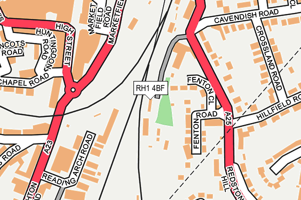 RH1 4BF map - OS OpenMap – Local (Ordnance Survey)