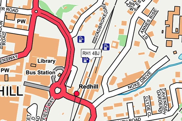 RH1 4BJ map - OS OpenMap – Local (Ordnance Survey)