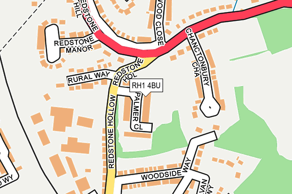 RH1 4BU map - OS OpenMap – Local (Ordnance Survey)