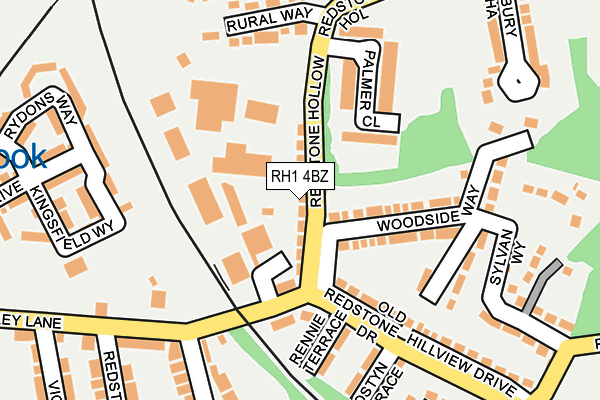 RH1 4BZ map - OS OpenMap – Local (Ordnance Survey)